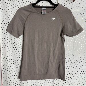 Gymshark Brown Short Sleeve Athletic Top
